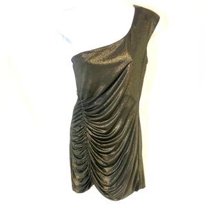 Material Girl Gold Metallic Dress M